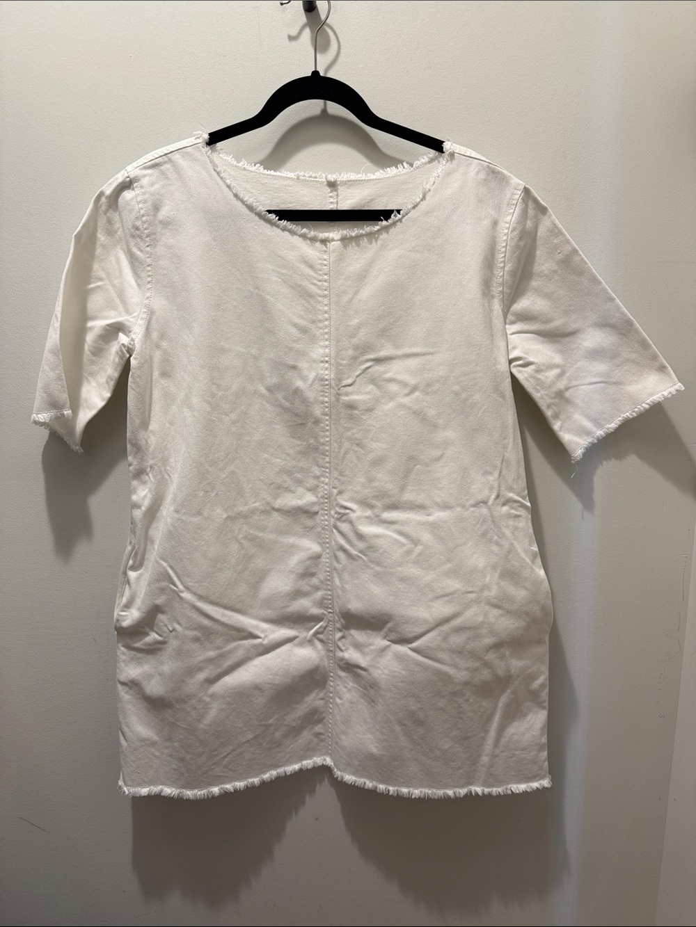 Oak + Fort white 100% cotton boxy dress tunic top
